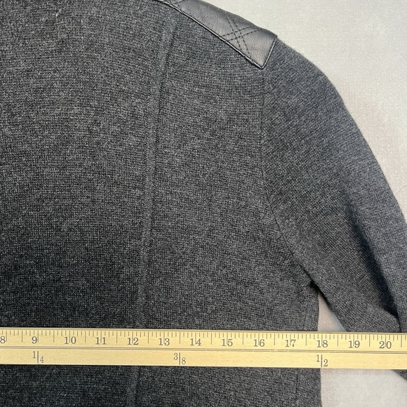 J Crew Merino Wool Blend Knit Motorcycle Moto Jacket Full Zip Asymmetric L - Picture 6 of 7